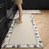 Tapete de chão para cozinha antiderrapante à prova de óleo lavável sem necessidade de lavar tapete especial para pés à prova d'água resistente a manchas tapete de couro pvc doméstico inteiro