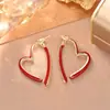 Pendientes de Corazón con Esmalte Rojo Goteante Ankora Diseño de Nicho Pendientes con Cierre de Plata S925 Lujo Accesible Pendientes de Estilo Fresco para Mujer