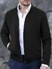 Tamanho Europeu Outono e Inverno Novo Exportação Slim Gola Redonda Manga Longa Gola Alta Cardigan Personalizado Estilo Europeu e Americano Jaqueta Casual Jaqueta para Homens