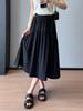Conjunto Relajado ~ Diseño Asimétrico Diferente Cintura Elástica Falda Tutú A-Line Midi para Mujer Verano