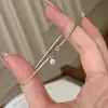 Novo Estilo Coreano Pulseira de Osso de Cobra com Diamantes Redondos Bolha para Mulheres, Luxo Leve, Alto Padrão, Nicho, Anel Liso Exquisito, Pulseiras Empilháveis para Melhores Amigas