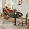 Mesa de Comedor Rectangular de Pizarra y Madera Maciza Estilo Retro Vintage para Uso Doméstico, Mesa de Comedor Redonda de Acero Inoxidable para Reuniones, Mesa de Comedor Redonda Via