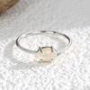 R0289 Joyería de Mano Europea y Americana Anillo Chapado en Oro de Latón Estilo Simple para Mujer Ópalo Incrustado Lujo Ligero Anillo para Dedo Índice Versátil