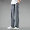 Pantalones Casuales de Lino para Hombre Otoño Lujo Ligero Estilo Chino Pantalones Largos de Algodón Lino Holgados Talla Grande Pantalones de Pierna Recta Hombre Negro Blanco