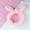 Estilo Coreano Simple Orejas de Conejo de Peluche Banda para el Cabello de Mujer Lavar la Cara Maquillaje Banda para el Cabello Diadema Anudada Suministro Directo de Fábrica