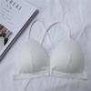 Top de tubo push up sexy y sexy con espalda cruzada y pecho envuelto, tirantes finos con hebilla frontal, base de ropa interior antiexposición
