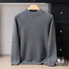 Suéter de Cachemir Grueso 100% Cachemir Puro para Bebé Otoño e Invierno Suéter de Punto de Doble Capa de Cuello Alto Medio para Hombre Camiseta Interior