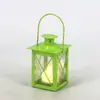 Suporte de Vela Retrô Europeu Lanterna à Prova de Vento Arte em Ferro Oca de Chão Mini Lanterna Estilo Casa Americana Ornamento de Iluminação para Caminho de Pátio
