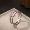 Anillo de Mariposa Amor Nuevo Transfronterizo Completo de Diamante para Mujer Anillo de Zirconia de Color Abierto Ajustable de Gama Alta Venta al por Mayor