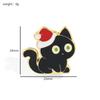 Lindo Dibujo Animado creativo Broche de Gato Navideño Forma Navideña Gato Negro Pequeño Gatito Sosteniendo Árbol de Navidad Insignia de Aleación
