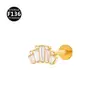 Aleación de Titanio F136 Cruz Marqués Forma de V Serpiente Corona de 0.9 Dientes Rosca Interna Labio Clavo Pendientes Joyería para Piercing