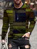 Nueva camiseta de pulóver casual para hombre de estilo europeo y americano, cuello redondo, manga larga, impresión 3D, corte ajustado, para comercio transfronterizo