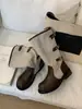 Botas de Ciclismo de Cuero con Hebilla de Bloques de Color Retro para Mujer 2026 Nuevas Botas Largas de Pantorrilla Ancha Botas Arrugadas Botas de Combate Largas de Moda