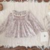 Ropa Infantil para Niña Cutemily Otoño Camisa de Algodón con Cuello Camisa para Niña Bebé Manga Larga Floral Cuello Redondo Hoja de Loto Camisa de Muñeca