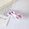 Novo Presilha de Cabelo Fofa Xadrez Rosa e Azul com Laço para Meninas Franja Lateral Doce Presilhas Finas Gatinho Colorido