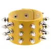 Oye Ventas Directas de Fábrica Pulsera Punk No Convencional Europea y Americana con Remaches Cónicos Puntiagudos y Tres Filas de Pulseras de Cuero