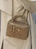 Yue Zi 2026 Otoño/Invierno Nuevo Bolso de Mano Versátil y Elegante tipo Caja para Mujer Bolso de Cadena Acolchado Diamante Texturizado Bolso de Hombro Único Cruzado