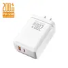 Carregador Multi-Porta 200W Adaptador de Carregamento Rápido A+C Adequado para Celulares Android e Apple, Adaptador de Tomada Europeu e Americano Uk