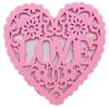 Colgante de madera con forma de corazón de AMOR rosa para el Día de la Madre, regalo de piezas de madera, colgante de boda de AMOR, artesanías de madera, decoraciones