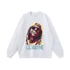 Camiseta de Manga Corta Lavada con Estampado de Retrato de Marca de Moda Hip-Hop Callejero Europeo y Americano para Hombres y Mujeres Chaleco de Verano Retro Antiguo Hiphop