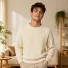 Bestseller transfronterizo: Suéter clásico de punto de cuello redondo para hombre, directo del fabricante