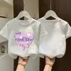 Nuevas camisetas de verano para niños mayores, ropa infantil de algodón puro con dibujos animados, camisetas elegantes y modernas, camisetas de manga corta para niñas