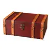 Caja de almacenamiento de madera vintage estilo europeo personalizada con cerradura, caja de almacenamiento de escritorio para documentos, caja de utilería para filmación de cine y televisión, caja decorativa