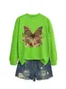 Amazon Wish sitio independiente moda casual elegante mujer estampado leopardo mariposa floral otoño e invierno sudadera comercio exterior transfronterizo
