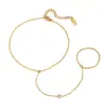 Tornozeleira Elegante Estilo Corrente com Zircônia Transfronteiriça Acessórios de Joias Casuais Diários Aço Inoxidável Não Desbota Venda Direta de Fábrica