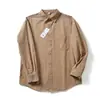 Camisa casual versátil de algodón 100% para hombre, estilo japonés, de sarga, para exteriores, manga larga, primavera 13143