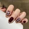 Fototerapia feita à mão manicure Maillard leopardo estampa usar unha atacado produto acabado uso repetido unha patch destacável