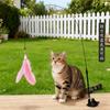Juguete para Gatos Autoentretenimiento Alivio del Aburrimiento con Ventosa Caña Larga Cable de Acero Palo Atrapador para Gatos Sonido de Campana Pluma Reemplazable Juguete para Gatos