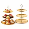 Soporte de Postre Dorado de Acero Inoxidable Soporte de Exhibición de Mesa de Postres Navideños Mesa de Comedor Decoración de Mesa Portavasos de Papel Bandeja