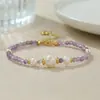 Pulseira de Pérolas de Água Doce e Cristal Natural Empilhável Joias de Nicho Design Original de Alta Qualidade Atacado