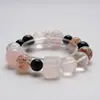 Pulseira Guiyue Chenxi de Cristal Rosa Cavalo Natural para Mulheres, Ouro Preto Cristal Branco Super Sete Laranja Gelo Rosa Pulseira Venda por Atacado