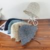Sombrero de pescador con cordones de punto hueco de estilo japonés para mujer, nuevo sombrero de protección solar y transpirable para primavera y verano, con cara visible.