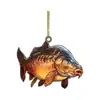 Decorações de Árvore de Natal Penduradas no Carro Personalizadas Transfronteiriças para Entusiastas de Pesca Acrílico Plano Pendurado no Carro