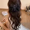 Pinza para el Cabello Plisada de Organza con Cola de Caballo y Lazo en la Parte Posterior de la Cabeza, Pasador Estilo Falda, Accesorio para el Cabello de Pinza de Alta Gama para Mujer