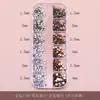 Exportación Transfronteriza Diamante para Uñas Joyería de Diamantes Ab Caja Redonda de 12 Compartimentos Diamante de Vidrio Coloreado Flash de Diamante para Uñas Joyería de Arte de Uñas con Diamantes
