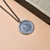 Plata 999 Sólida Amarilla Dios de la Riqueza Colgante Jiyan Redondo Colgante de Marca Zakiram Ping An Naff Accesorios de Collar