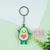 Chaveiro Pingente de Abacate Fofo Pingente de Borracha Macia Para Casal Mochila Escolar Pequeno Presente Presente Carro Chaveiro Atacado