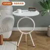 Mesa auxiliar de diseño creativo estilo nórdico con tablero de roca, mesa de rincón para sofá, mesa pequeña de almacenamiento para mesita de noche de dormitorio en casa, metal de hierro