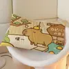 Funda de almohada cepillada de dibujos animados de capibara, individual, para estudiantes, neutral, de dormitorio, 48x74 cm, estampado infantil