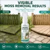 El Spray Limpiador de Musgo para Superficies Exteriores KineShineX es adecuado para terrazas, vallas de madera, piedras, patios y baldosas para eliminar el musgo