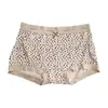 Calzoncillos bóxer para mujer con estampado de leopardo, sin costuras, de talle medio, cómodos, japoneses, lindos, que abrazan la cadera, suaves, de entrepierna larga, con entrepierna de algodón puro, para niña