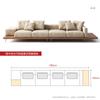 Sofá de madera maciza estilo japonés de estilo troncos, ligero, de lujo, para casa de familia, de tela, de diseñador, de villa, de combinación simple.