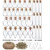 50 frascos de vidrio botella de los deseos botella de deriva con clavo de cuerno de oveja embudo cuerda de cáñamo mini tapón de corcho decoración de botella de los deseos