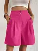 2026 Verão Cruzado TK Novas Calças Largas Calças Wide Leg Casuais Europeias e Americanas Shorts Femininos Wide Leg de Cintura Alta