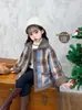 Abrigo para Niñas Estilizado Cuadros Top Nuevo Engrosado Top Infantil Invierno Ropa Exterior Acolchado de Algodón Forro Polar Chaqueta Engrosada