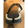 2026 Nova Bolsa Vintage Retrô Coreana de Bolinhas com Acabamento de Renda Bolsa de Lona de Bolinhas Bolsa de Ombro Único Transversal para Mulheres